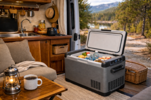 nevera para camper de compresor en furgoneta camperizada